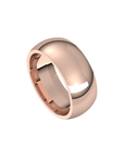 mens polished half round ring 8mm rose gold