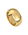 mens polished half round ring 8mm yellow gold