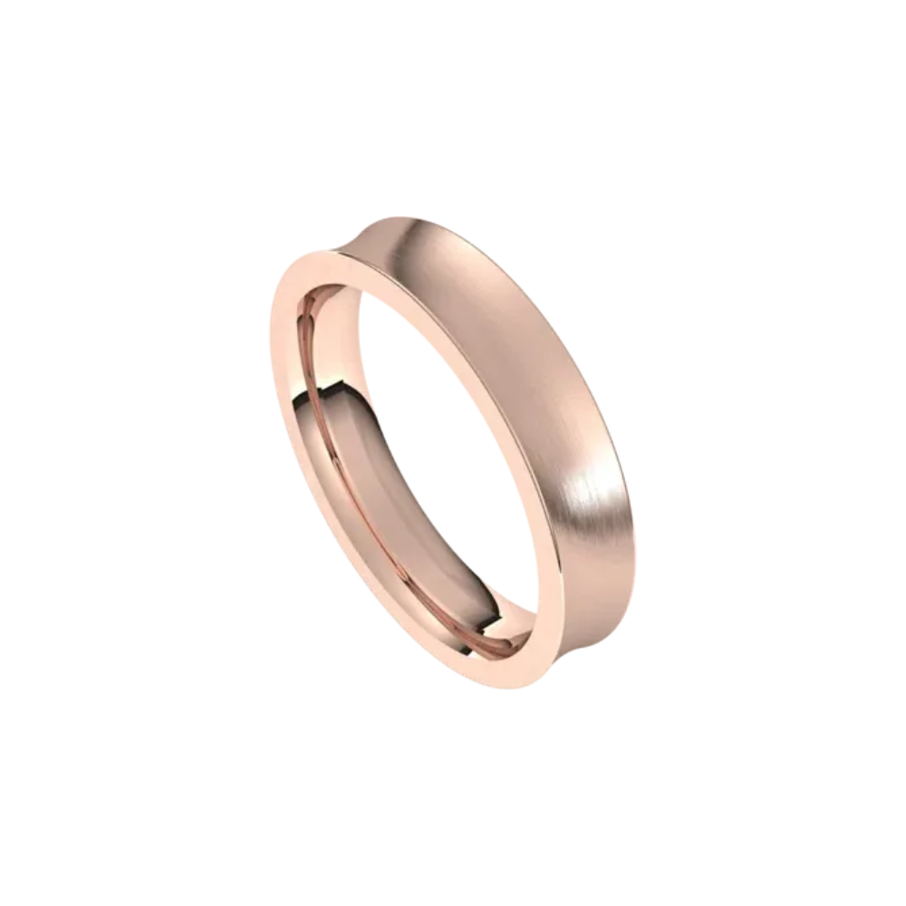 concave comfort fit ring matte 4mm rose gold