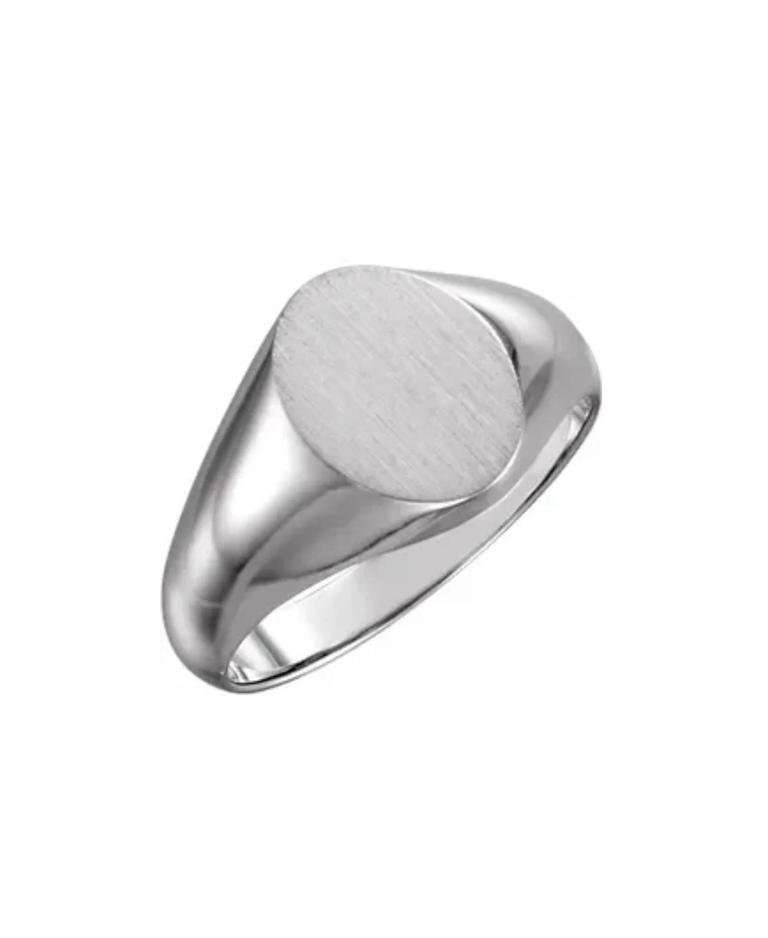 oval signet ring white gold