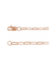 paperclip style chain 14k rose gold lobster clasp