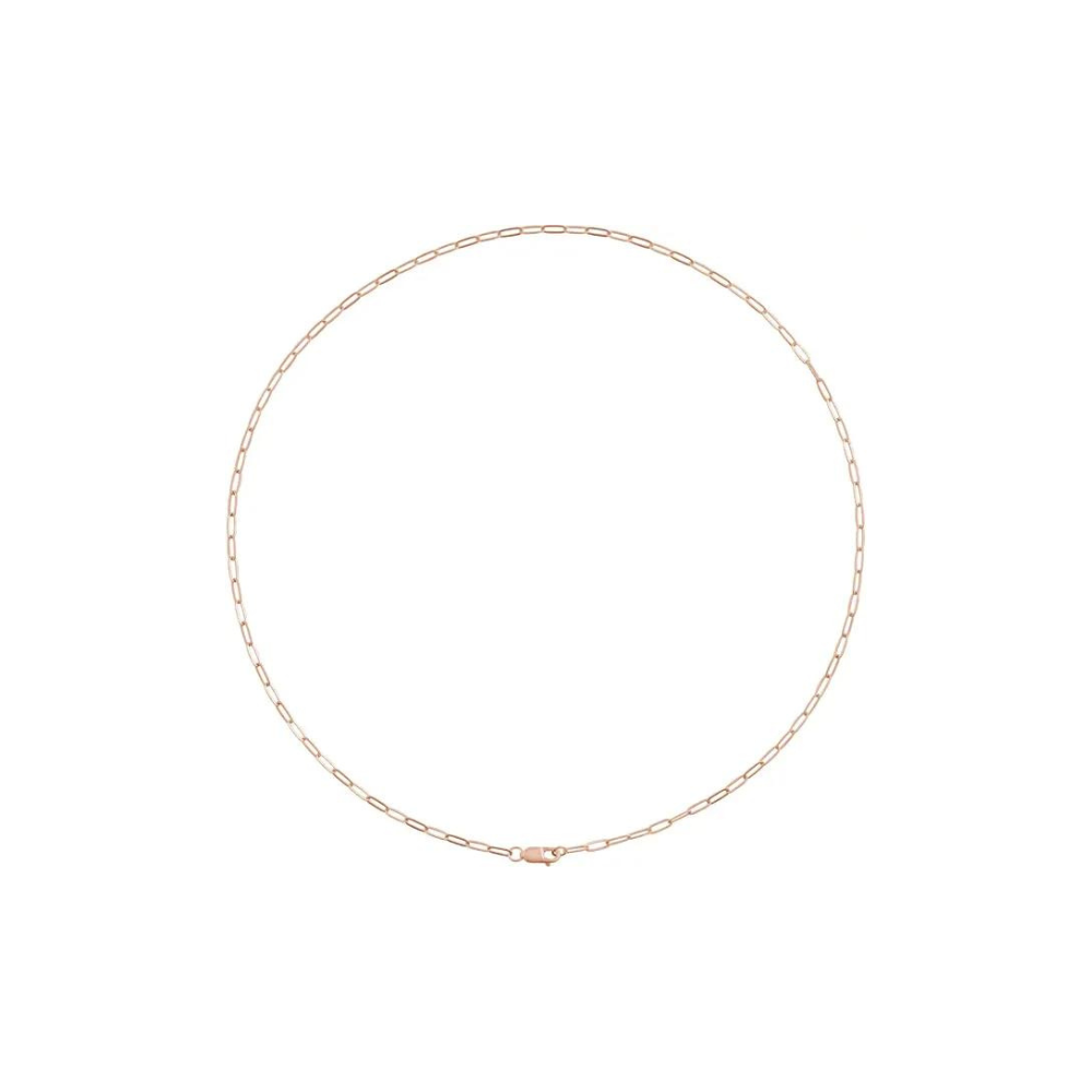 paperclip style chain 14k rose gold full necklace