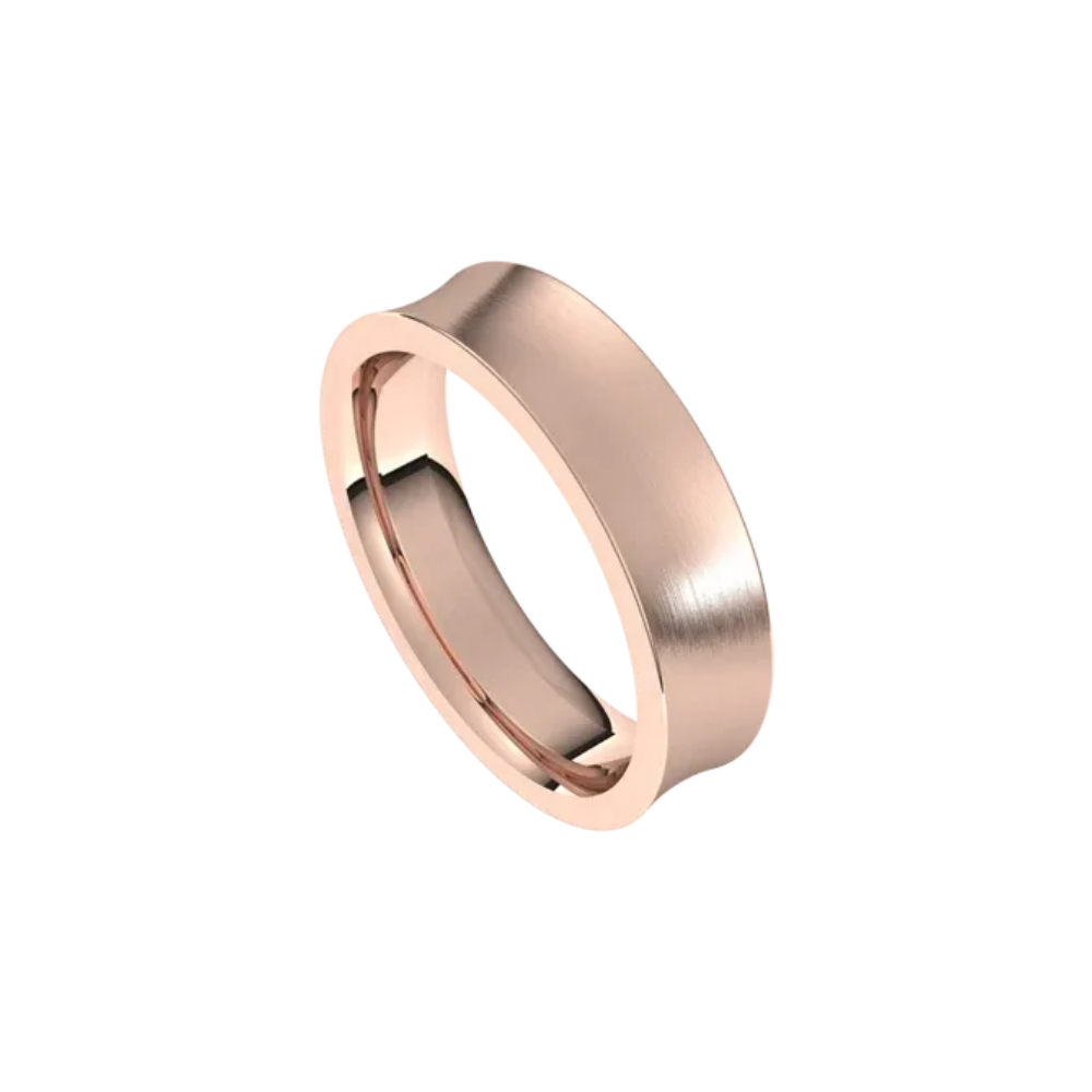 matte concave comfort fit ring 5mm rose gold