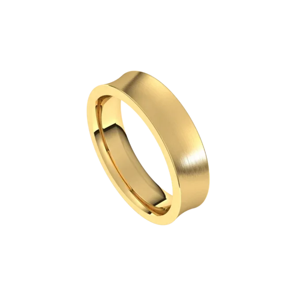 matte concave comfort fit ring 5mm yellow gold