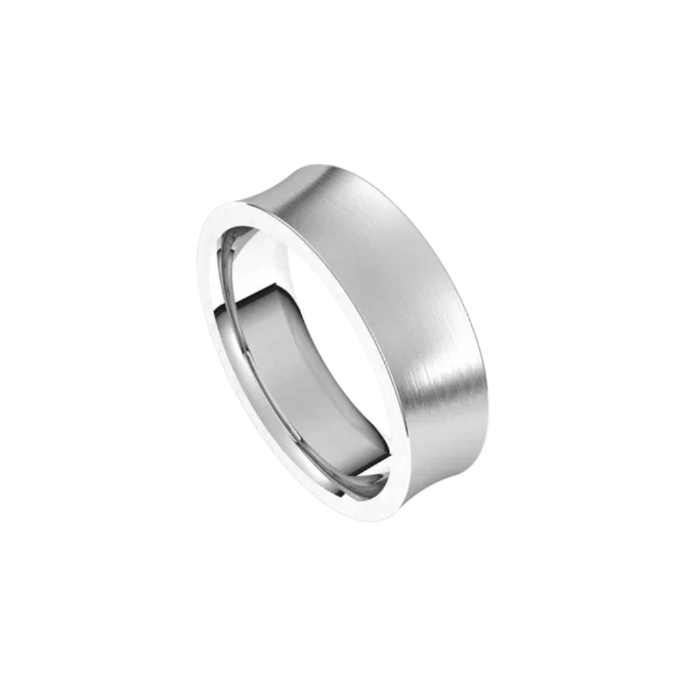 matte concave comfort fit ring 6mm white gold, sterling sliver, platinum