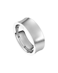 rings concave comfort fit matte 7mm white gold, sterling sliver, platinum color