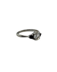 Rose Cut Black Diamond Three Stone Ring