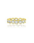 rose cut eternity ring with diamonds in yellow gold