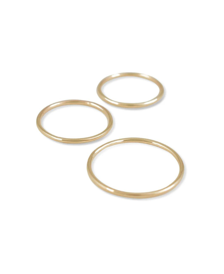 thin rings set of 3 yellow gold