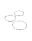 Set of 3 Thin White Gold Rings