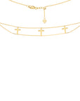 Gold Cross Choker Necklace - Necklace