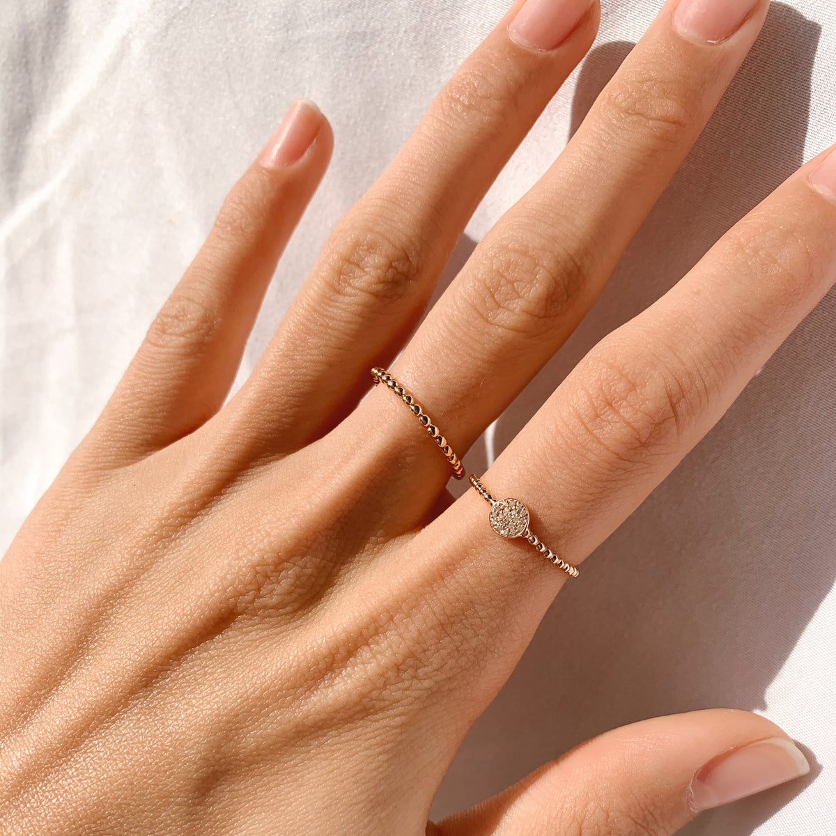 Round Diamond Disc Stacker - Ring