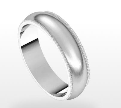 Milgrain Half Round Mens Ring - Rings