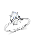 2 Carat Pear Solitaire Moissanite Ring - Rings