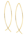 Curved Threader Gold Earrings - Earrings