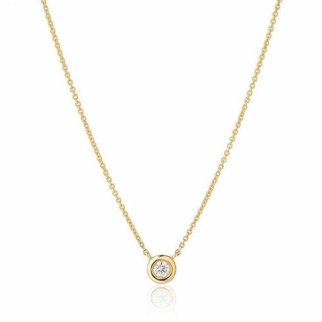 Bezel Set Diamond Necklace - Necklace